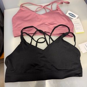 Old Navy Women's Strappy Sports Bras - Black and Pink